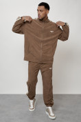 Купить Спортивный костюм мужской модный из микровельвета бежевого цвета 15015B, фото 12