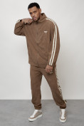 Купить Спортивный костюм мужской модный из микровельвета бежевого цвета 15015B, фото 13