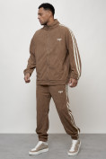 Купить Спортивный костюм мужской модный из микровельвета бежевого цвета 15015B, фото 2