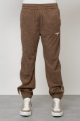 Купить Спортивный костюм мужской модный из микровельвета бежевого цвета 15015B, фото 5