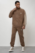 Купить Спортивный костюм мужской модный из микровельвета бежевого цвета 15015B, фото 9