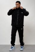Купить Спортивный костюм мужской модный из микровельвета черного цвета 15015Ch, фото 11