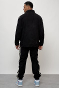 Купить Спортивный костюм мужской модный из микровельвета черного цвета 15015Ch, фото 4