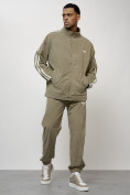 Купить Спортивный костюм мужской модный из микровельвета цвета хаки 15015Kh, фото 10