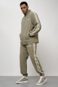 Купить Спортивный костюм мужской модный из микровельвета цвета хаки 15015Kh, фото 11