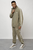 Купить Спортивный костюм мужской модный из микровельвета цвета хаки 15015Kh, фото 14