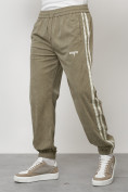 Купить Спортивный костюм мужской модный из микровельвета цвета хаки 15015Kh, фото 6