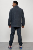 Купить Спортивный костюм мужской модный из микровельвета темно-серого цвета 15015TC, фото 4