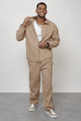 Купить Спортивный костюм мужской модный бежевого цвета 15020B, фото 12