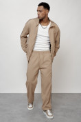 Купить Спортивный костюм мужской модный бежевого цвета 15020B, фото 13
