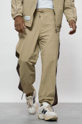 Купить Спортивный костюм мужской плащевой бежевого цвета 1508B, фото 11