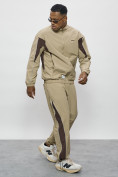 Купить Спортивный костюм мужской плащевой бежевого цвета 1508B, фото 13