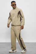 Купить Спортивный костюм мужской плащевой бежевого цвета 1508B, фото 2