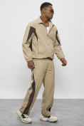 Купить Спортивный костюм мужской плащевой бежевого цвета 1508B, фото 21