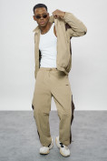 Купить Спортивный костюм мужской плащевой бежевого цвета 1508B, фото 5