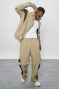 Купить Спортивный костюм мужской плащевой бежевого цвета 1508B, фото 6