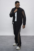 Купить Спортивный костюм мужской плащевой черного цвета 1508Ch, фото 26