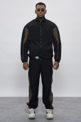 Купить Спортивный костюм мужской плащевой черного цвета 1508Ch, фото 27