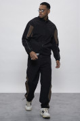 Купить Спортивный костюм мужской плащевой черного цвета 1508Ch, фото 29