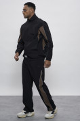 Купить Спортивный костюм мужской плащевой черного цвета 1508Ch, фото 6