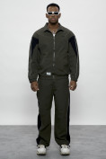 Купить Спортивный костюм мужской плащевой цвета хаки 1508Kh, фото 19