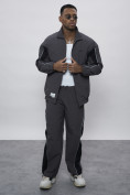 Купить Спортивный костюм мужской плащевой серого цвета 1508Sr, фото 21