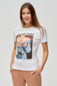 Купить Женские футболки с принтом белого цвета 1601Bl, фото 3