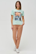 Купить Женские футболки с принтом салатового цвета 1601Sl, фото 2