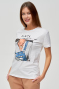 Купить Женские футболки с принтом белого цвета 1614Bl