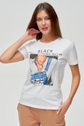 Купить Женские футболки с принтом белого цвета 1614Bl, фото 4