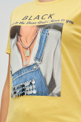 Купить Женские футболки с принтом желтого цвета 1614J, фото 5