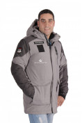 Купить Куртка зимняя удлиненная мужская серого цвета 1627Sr, фото 2