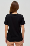 Купить Женские футболки с принтом черного цвета 1645Ch, фото 4