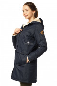 Купить Куртка парка демисезонная женская ПИСК сезона темно-синего цвета 17099TS, фото 4