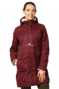 Купить Куртка парка демисезонная женская ПИСК сезона бордового цвета 17099Bo, фото 3
