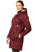 Купить Куртка парка демисезонная женская ПИСК сезона бордового цвета 17099Bo, фото 4