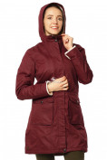 Купить Куртка парка демисезонная женская ПИСК сезона бордового цвета 17099Bo, фото 2