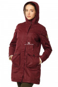Купить Куртка парка демисезонная женская ПИСК сезона бордового цвета 17099Bo, фото 6