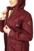Купить Куртка парка демисезонная женская ПИСК сезона бордового цвета 17099Bo, фото 7