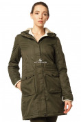 Купить Куртка парка демисезонная женская хаки цвета 17099Kh, фото 5