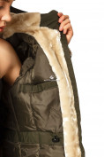 Купить Куртка парка демисезонная женская хаки цвета 17099Kh, фото 4