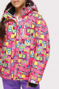 Купить Куртка горнолыжная подростковая для девочки розового цвета 1774-1R, фото 4