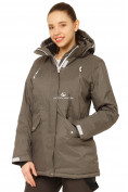Купить Куртка горнолыжная женская большого размера темно-серого цвета 1783ТС, фото 2
