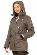 Купить Куртка горнолыжная женская большого размера темно-серого цвета 1783ТС, фото 4