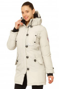 Купить Куртка парка зимняя женская бежевого цвета 1802B, фото 3