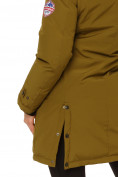 Купить Куртка парка зимняя женская цвета хаки 1802Kh, фото 5