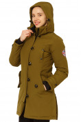 Купить Куртка парка зимняя женская цвета хаки 1802Kh, фото 6
