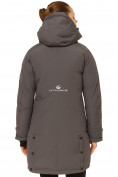 Купить Куртка парка зимняя женская темно-серого цвета 1802TC, фото 4