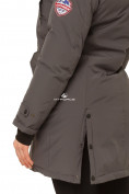 Купить Куртка парка зимняя женская темно-серого цвета 1802TC, фото 5