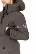 Купить Куртка парка зимняя женская темно-серого цвета 1802TC, фото 7